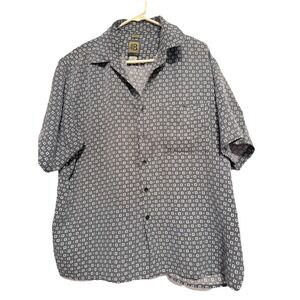 Men's Bruno Sueded Short Sleeve Button Up‎ Shirt 1X